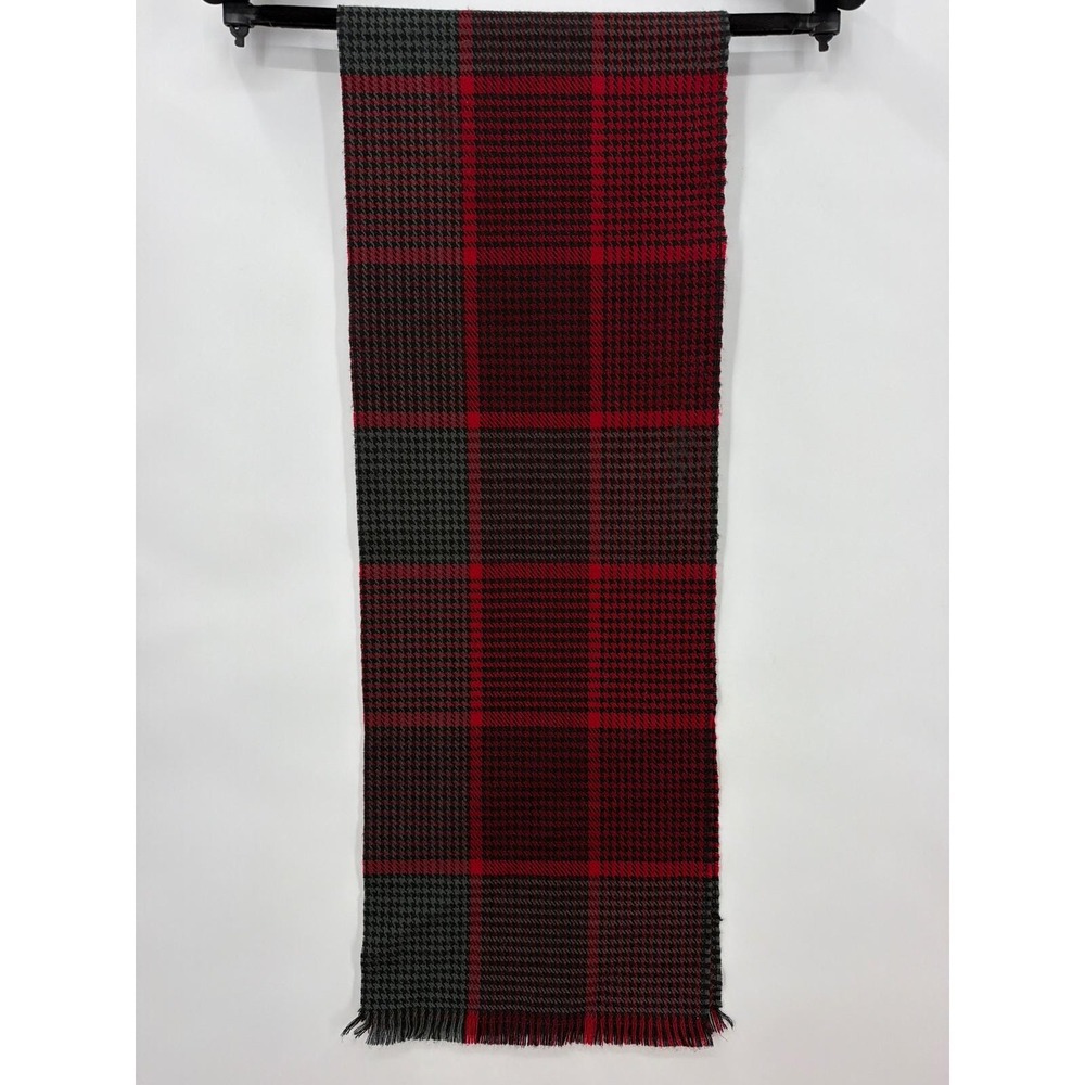 Forecaster of Boston Scarf Burgundy Black Grey Plaid Houndstooth Acrylic Japan